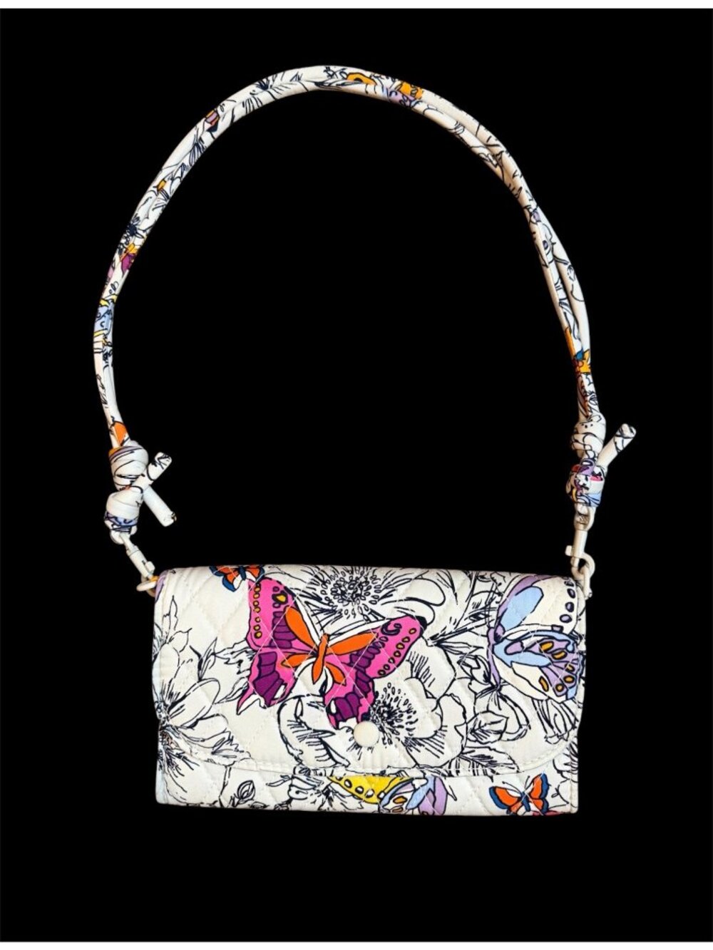 Vera Bradley Wing & Bloom Wildwood Wallet Crossbody Floral Quilted Shoulder Bag
